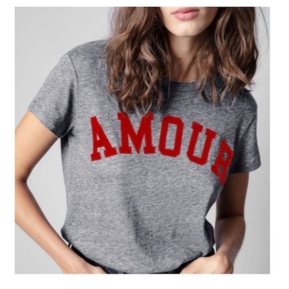 Zadig & Voltaire Walk Flock Amour Tee. - Picture 1 of 7
